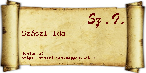 Szászi Ida névjegykártya
