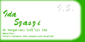 ida szaszi business card